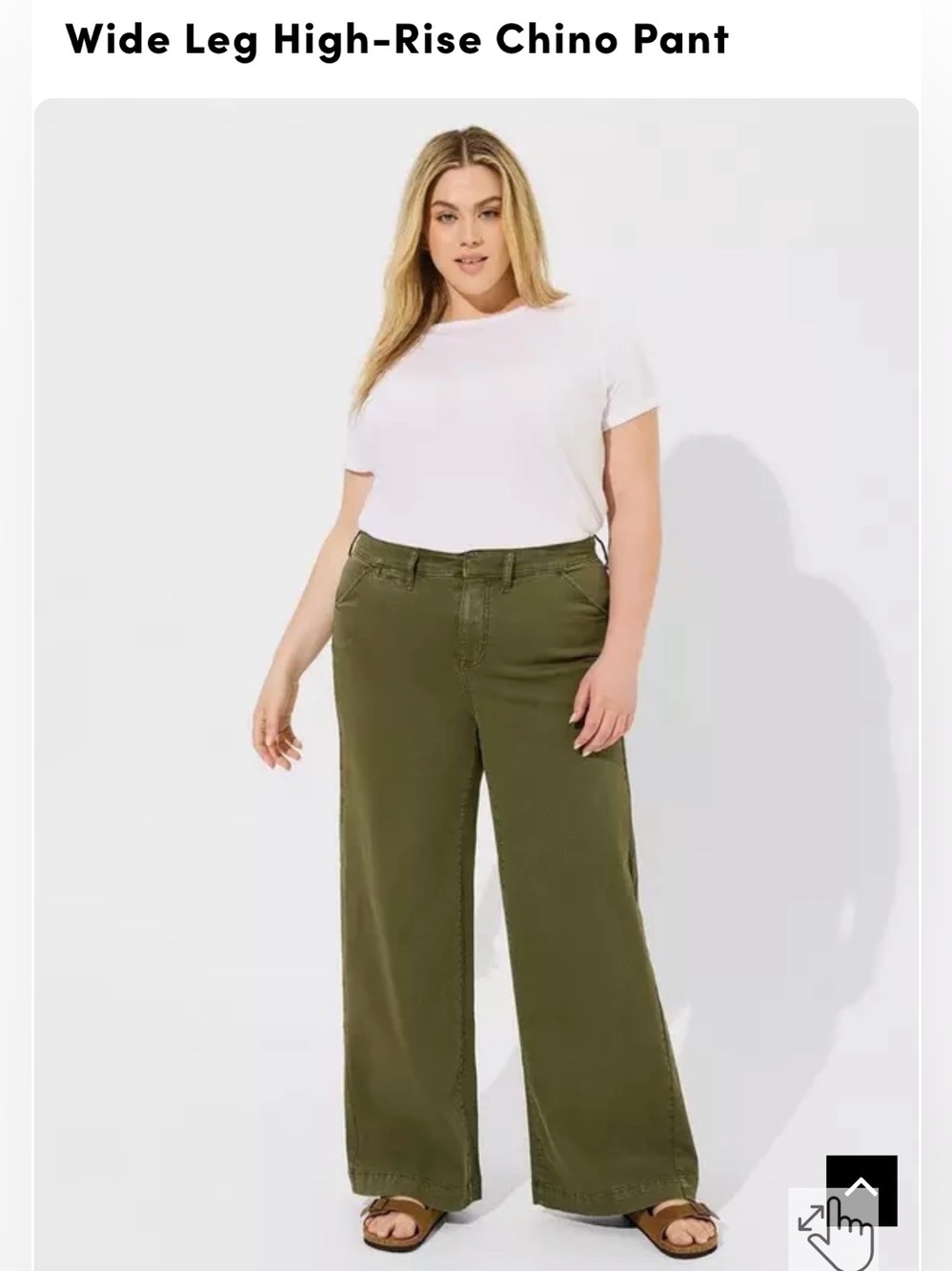 NWT Wide Leg High-Rise Chino Pants Sz 14
